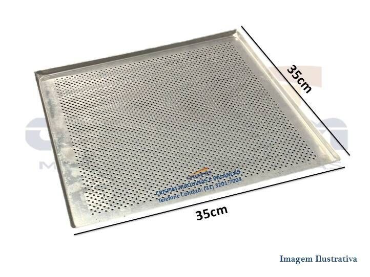 ASSADEIRA ALUMINIO P/ FORNO PERFURADA 35 X 35 X 1C - Foto 1
