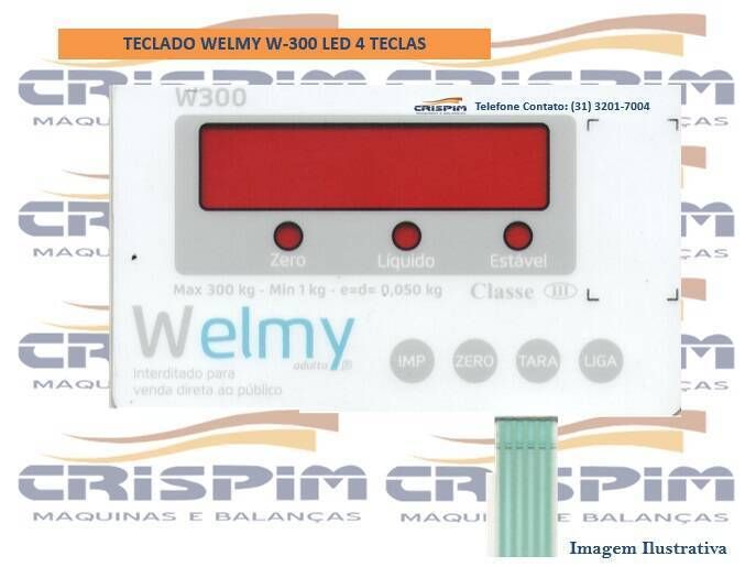 TECLADO WELMY W-300 LED 4 TECLAS SEM CAPACIDADE - Foto 1