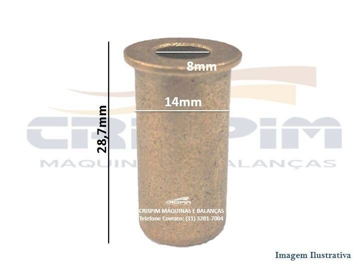 BUCHA CILINDRICA 28,7MM C/CABECA SIEMSEN - Foto 1
