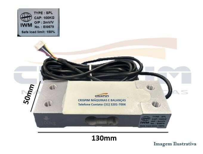 CELULA DE CARGA 100KG WELMY SPL 100 2 FUROS - Foto 1