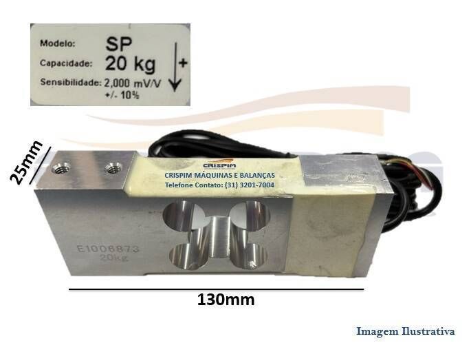 CELULA DE CARGA 20KG SP-20 PLATINA 0/2 FUROS - Foto 1