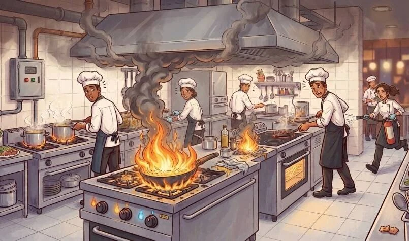 Como evitar incêndios e acidentes em cozinhas comerciais