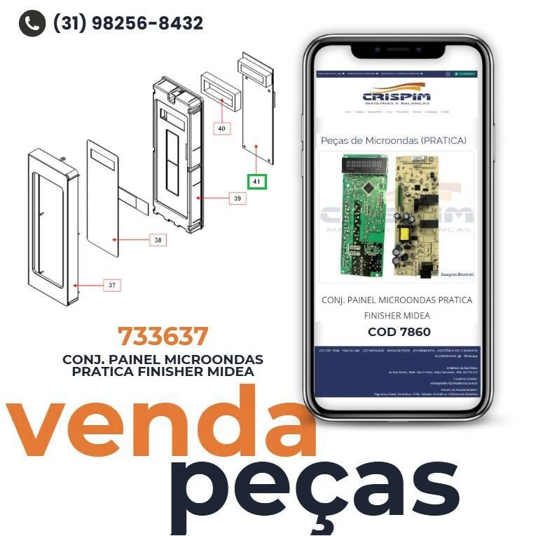 CONJ. PAINEL MICROONDAS PRATICA FINISHER MIDEA - Foto 2