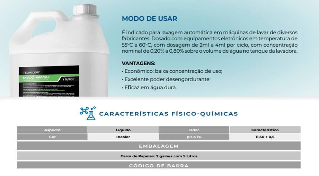 DETERGENTE MAXI WASH PARA LAVADORA DE LOUCAS PRATI - Foto 2