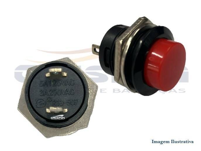INTERRUPTOR STOP VERMELHO 3A 250VAC MAQUINA VACUO - Foto 1