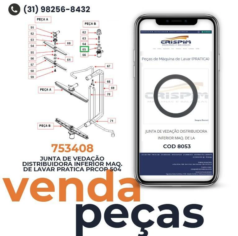 JUNTA DE VEDAÇÃO DISTRIBUIDORA INFERIOR MAQ. DE LA - Foto 2