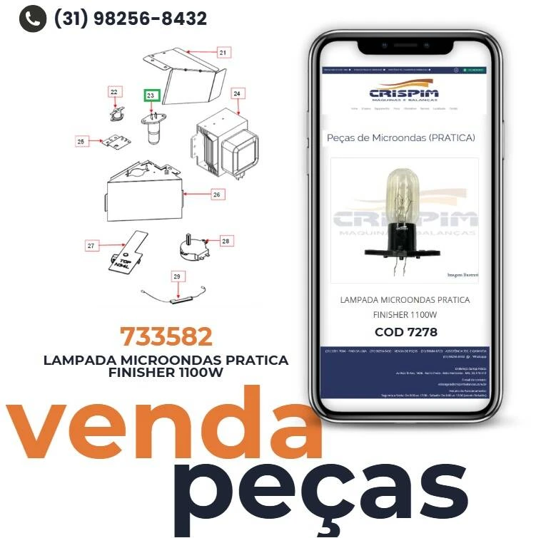 LAMPADA MICROONDAS PRATICA FINISHER 1100W - Foto 2