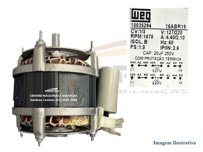 MOTOR 1/3 HP CORTA-FRIOS BERMAR 196 / 200 / 202MM - Foto 1