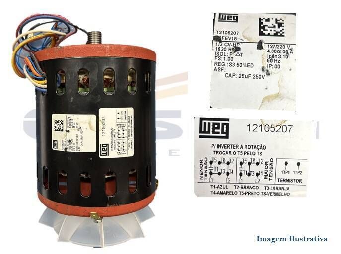 MOTOR MONOFASICO 1/3CV 60HZ CORTA-FRIOS GURAL GLP - Foto 1