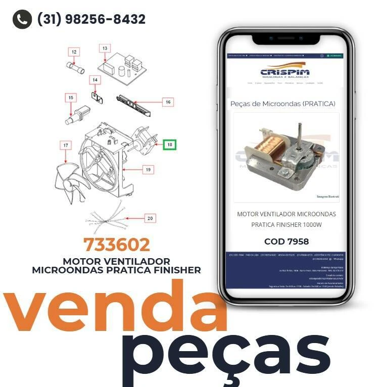 MOTOR VENTILADOR MICROONDAS PRATICA FINISHER 1000W - Foto 2