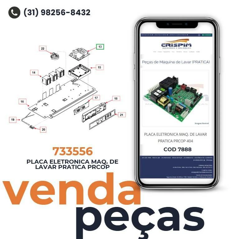 PLACA ELETRONICA MAQ. DE LAVAR PRATICA PRCOP 404 - Foto 2