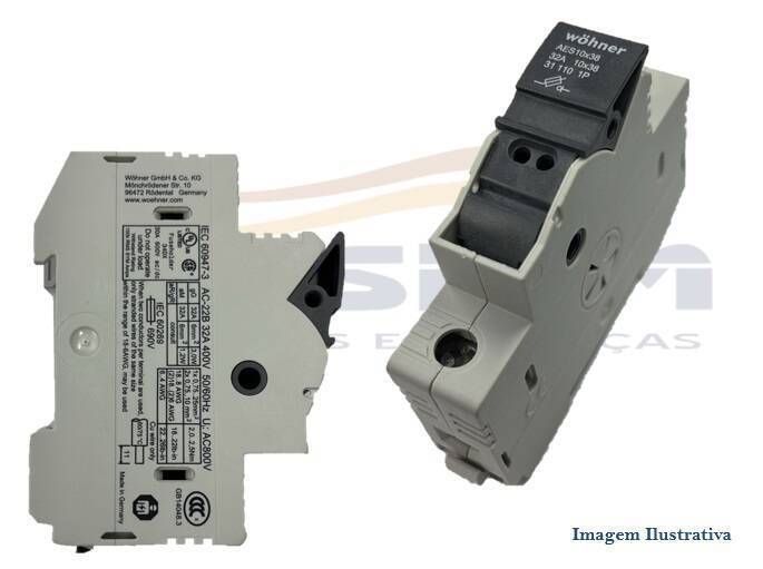 PORTA FUSÍVEL 10 X 38MM FORNO PRATICA COPA / ROCKE - Foto 1