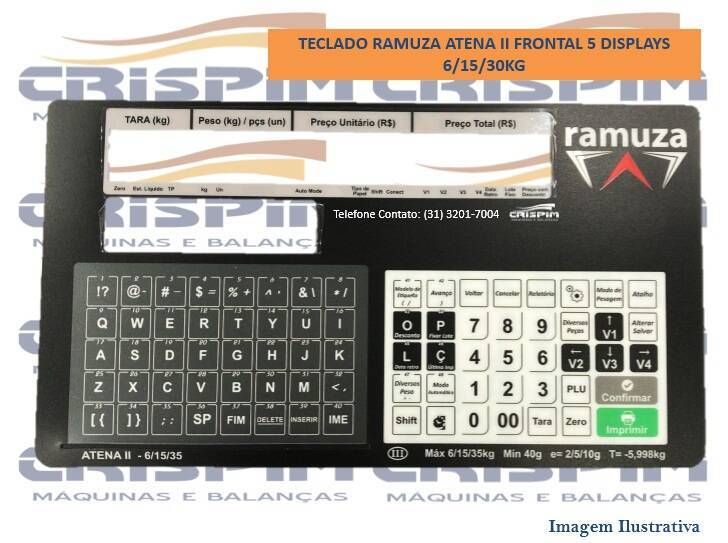 TECLADO RAMUZA ATENA II FRONTAL 5 DISPLAYS 6/15/30 - Foto 1
