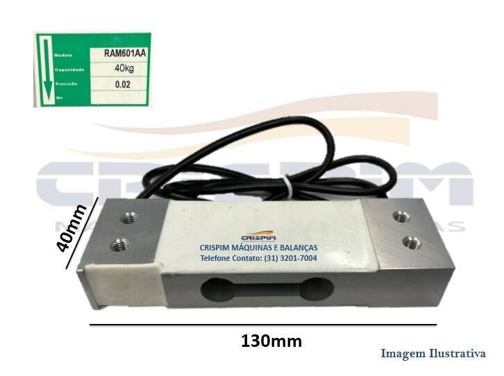 CÉLULA DE CARGA 40KG RAMUZA RAM 601AA 2 FUROS - Foto 1