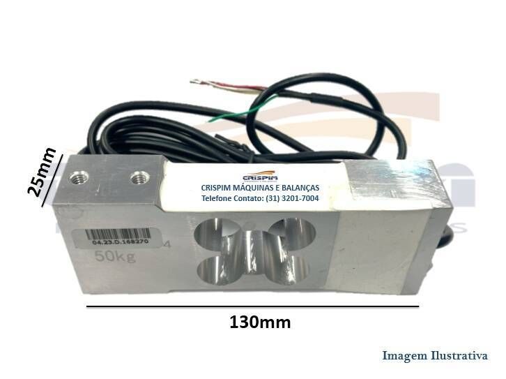 CELULA DE CARGA 50KG SP PLATINA ANTIGA 0/2 FUROS - Foto 1