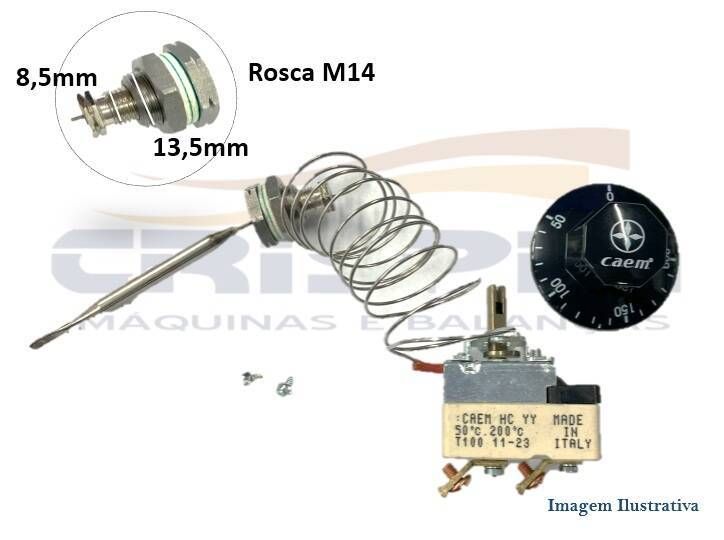 TERMOSTATO 50 A 200C 30A C/BUCHA CAEM M14 - Foto 1