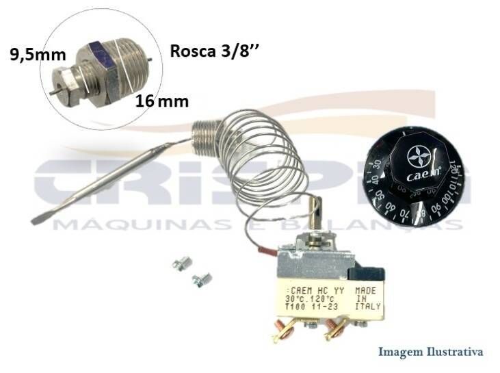 TERMOSTATO 30 A 120C 30A C/BUCHA CAEM 3/8 - Foto 1