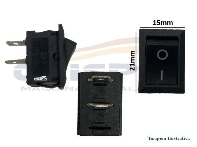 CHAVE L/D 6A 250V PRETA 15X21 USO GERAL - Foto 1