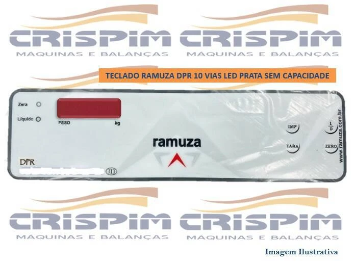 TECLADO RAMUZA DPR 10 VIAS LED PRATA SEM CAPACIDAD - Foto 1
