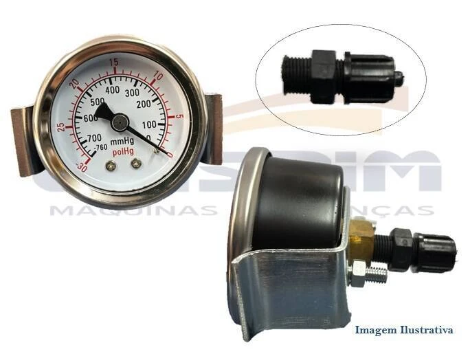 VACUOMETRO MÁQUINA VACUO R. BAIÃO DE CAMARA C/CONE - Foto 1