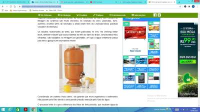 Filtro de barro, até hoje, demonstra ser o melhor