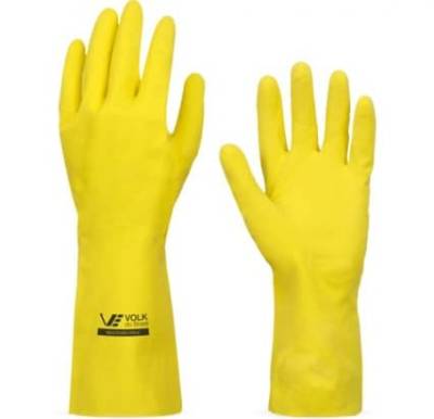 Luva Látex Multiuso Amarela P - Foto 1