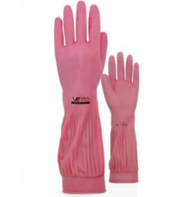 Luva Látex Ranhurada Rosa M - Foto 1