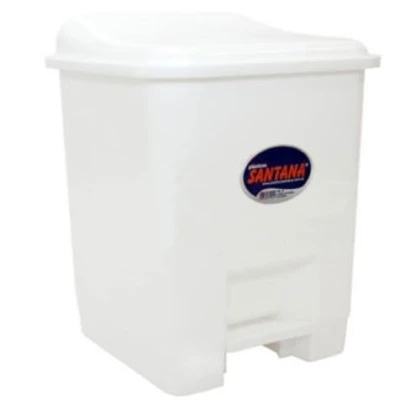 LIXEIRA PLASTICA COM PEDAL 15LT BRANCA - Foto 1