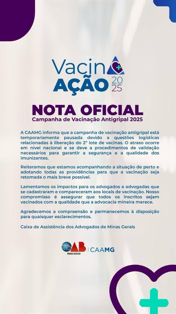 Campanha de Vacinação Antigripal 2025 é Temporariamente Pausada
