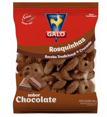 BISCOITO ROSQUINHA SABOR CHOCOLATE GALLO - Foto 1