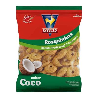 BISCOITO ROSQUINHA SABOR COCO GALLO - Foto 1