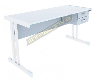 MESA MONZA COM 2 GAVETAS - Foto 1