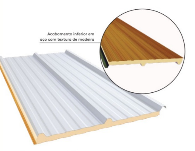 Telha Termoisolante PIR Amadeirado Escuro - Foto 2