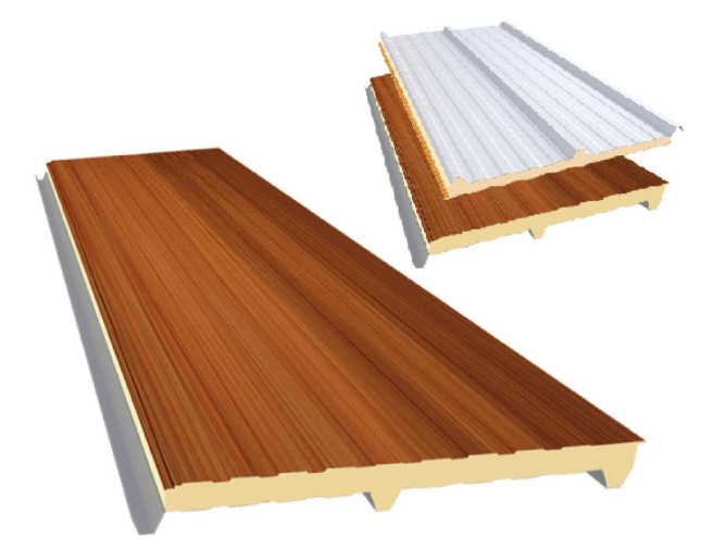 Telha Termoisolante PIR Amadeirado Escuro - Foto 1