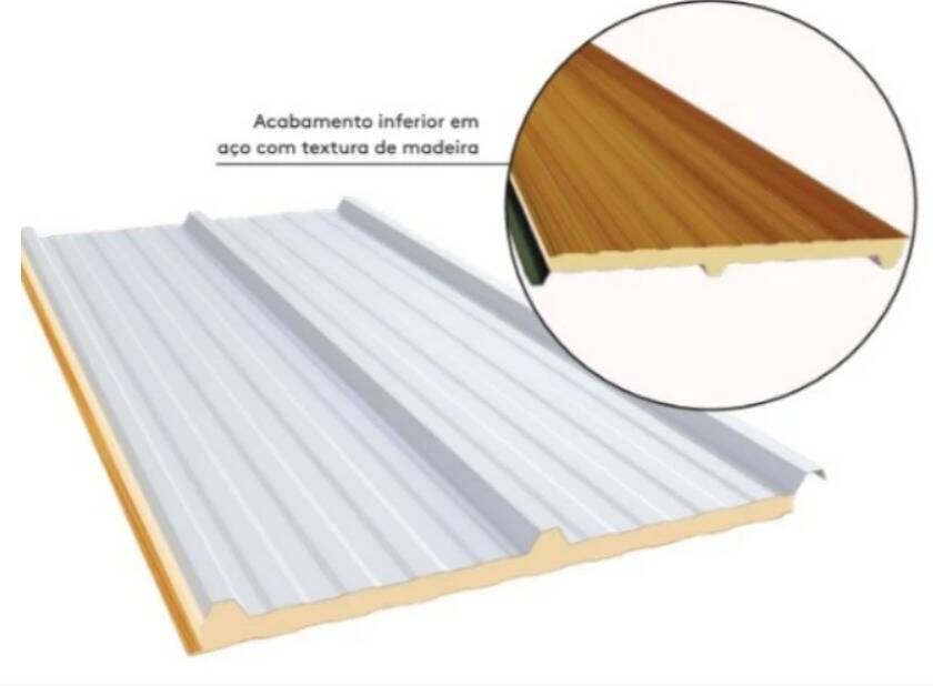 Telha Termoisolante PIR Amadeirado Claro - Foto 3