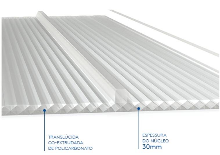 Isoluz Translúcida de Policarbonato 3 Trapezios - Foto 2