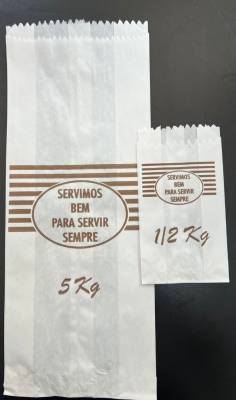 SACO PAPEL KRAFT BRANCO IMPRESSO - Foto 1