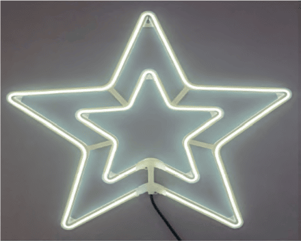 DUPLA ESTRELA DE NEON 55CM - Foto 1