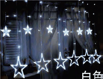 CASCATA 408 LEDS FIXOS COM ESTRELAS - Foto 1