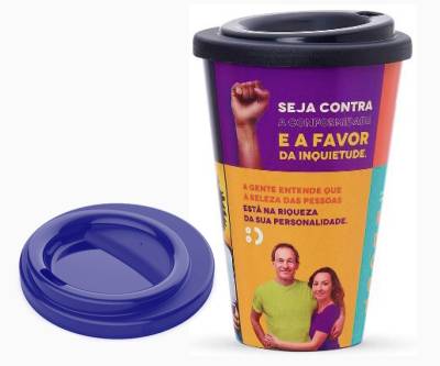 Copo 400 ml com Tampa Dosadora Café - Pequeno - Foto 1