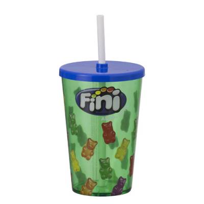 Copo 600 ml PS Cristal com Tampa e Canudo - Médio - Foto 1