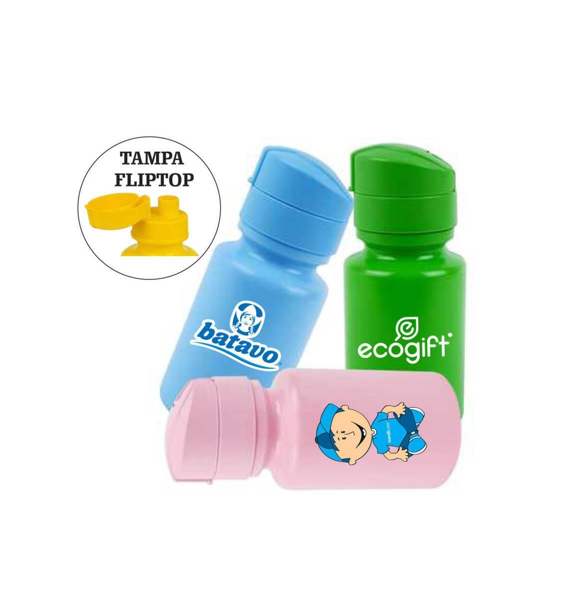 Squeeze Plástico 280 ml com Tampa Fliptop - Foto 2