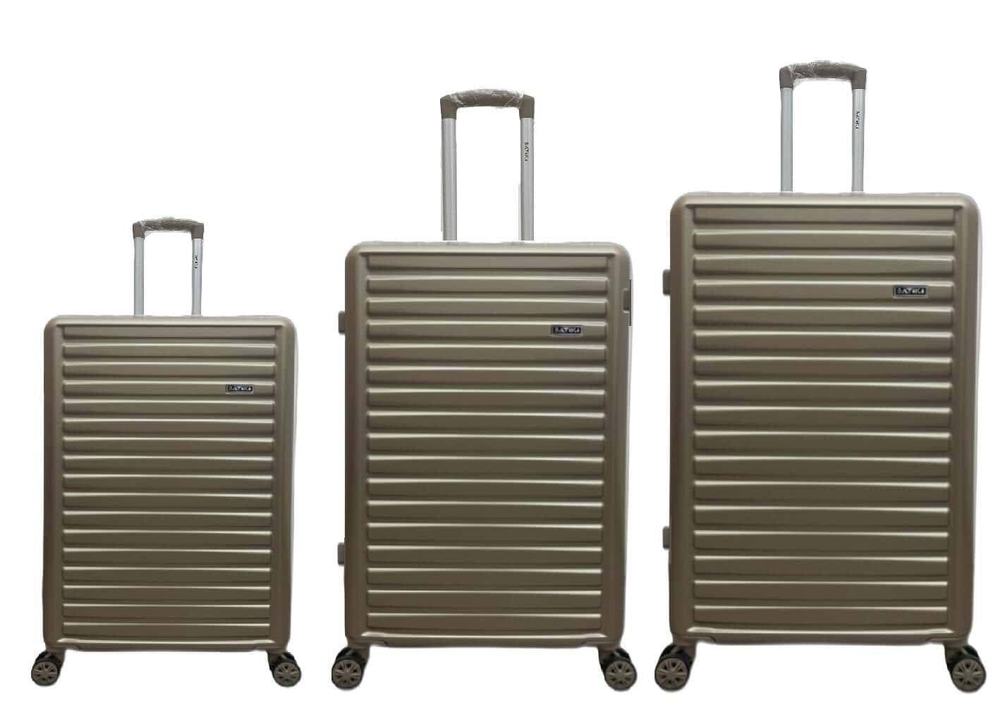 SATURNO - CJ DE 3 MALAS EM ABS 20 24 28 - BEGE - Foto 1