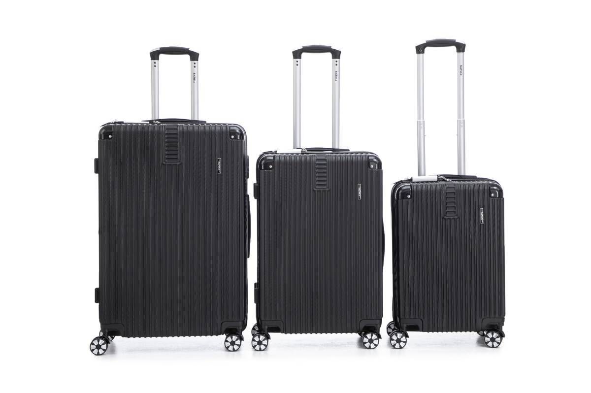 TERRA - CJ DE 3 MALAS EM ABS 20' 24' 28' - PRETO - Foto 1