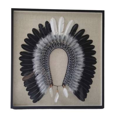 Quadro Cocar Preto. 90x83 cm. R$ 1.990,00. - Foto 1