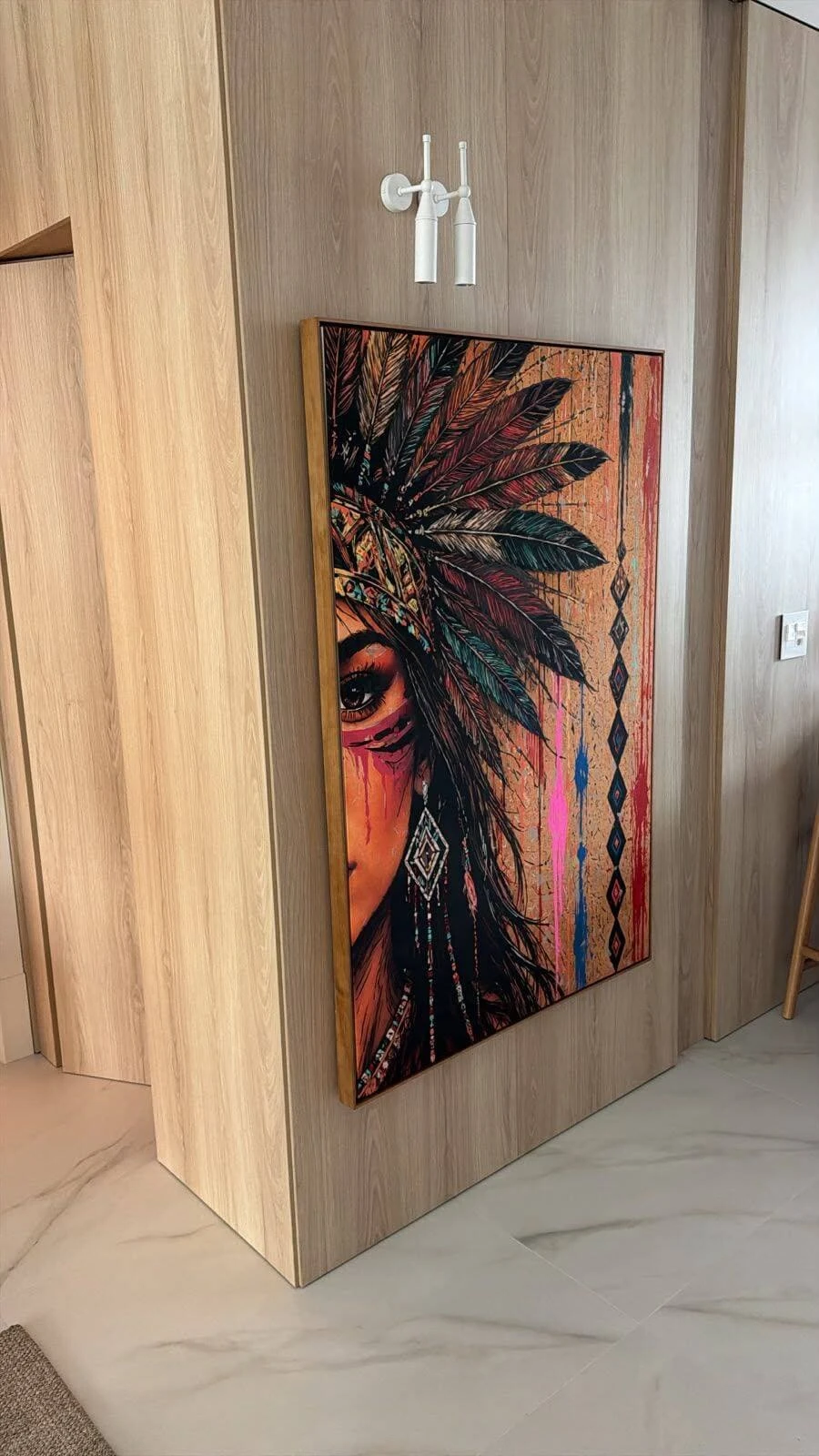 Arte India Meio Rosto 80x60 cm - R$ 2.890,00 - Foto 1