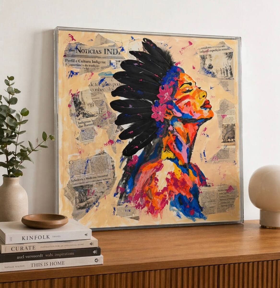 Arte índia Pop - Caixa de Acrílico - Foto 1
