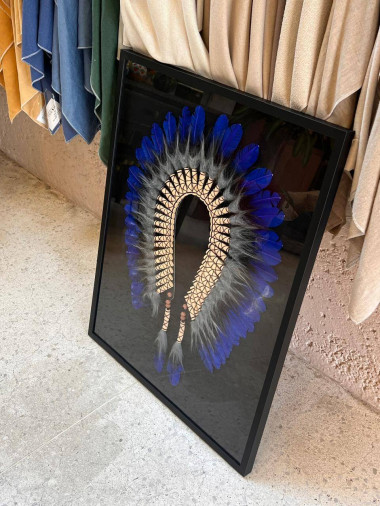 Quadro Cocar Azul. 110x90 cm. R$ 2.390,00 - Foto 1