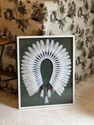 Quadro Cocar Branco. 85x70 cm. R$ 1.990,00. - Foto 1