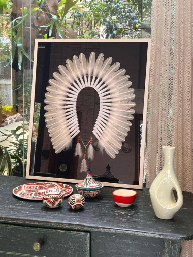 Quadro Cocar Branco. 85x70 cm. R$ 1.990,00 - Foto 1